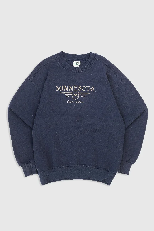 Vintage Minnesota Sweatshirt Hoodie with Half-Zip Sporty Casual