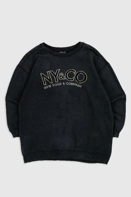 Vintage New York Sweatshirt - Women's M Hoodie with Toggle Buttons Decorative Unique