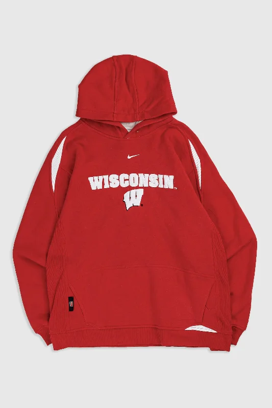 Vintage Nike Wisconsin Sweatshirt - Women's M Hoodie with Button Placket Classic Preppy