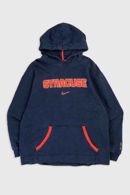 Vintage Syracuse Sweatshirt - XL Hoodie with Hidden Zipper Minimalist Clean