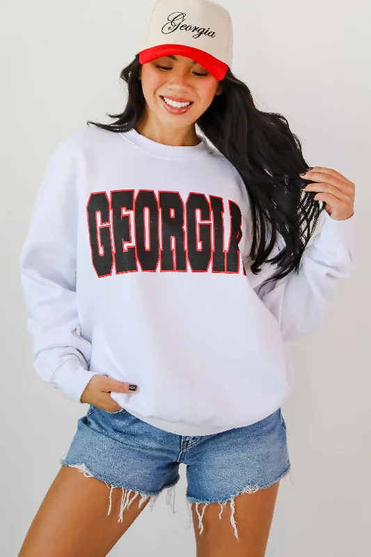 White Georgia Sweatshirt Hoodie with Exposed Zipper Edgy Industrial