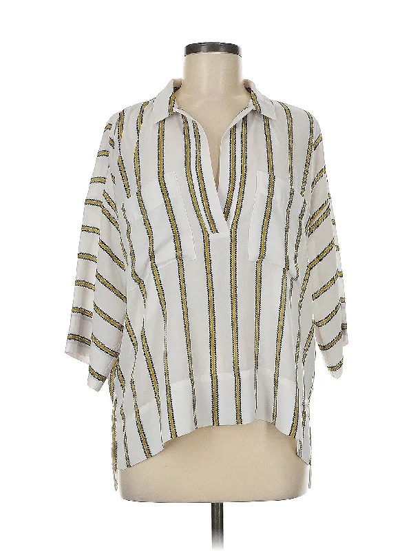 3/4 Sleeve Blouse Feminine Tie Blouse