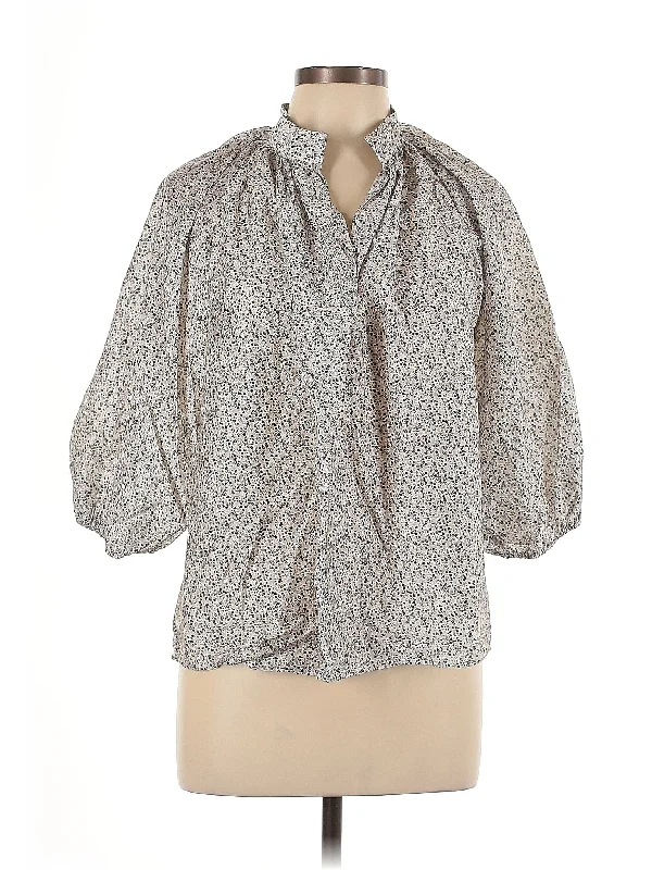 3/4 Sleeve Blouse Chic Square Blouse