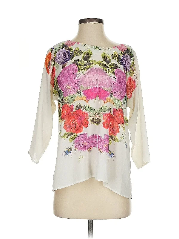 3/4 Sleeve Blouse Textured Cotton Blouse