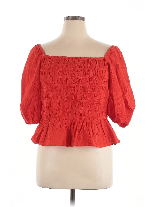3/4 Sleeve Blouse Silky Draped Blouse