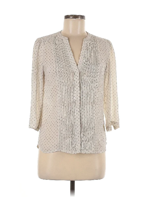 3/4 Sleeve Blouse Semi-Sheer Blouse