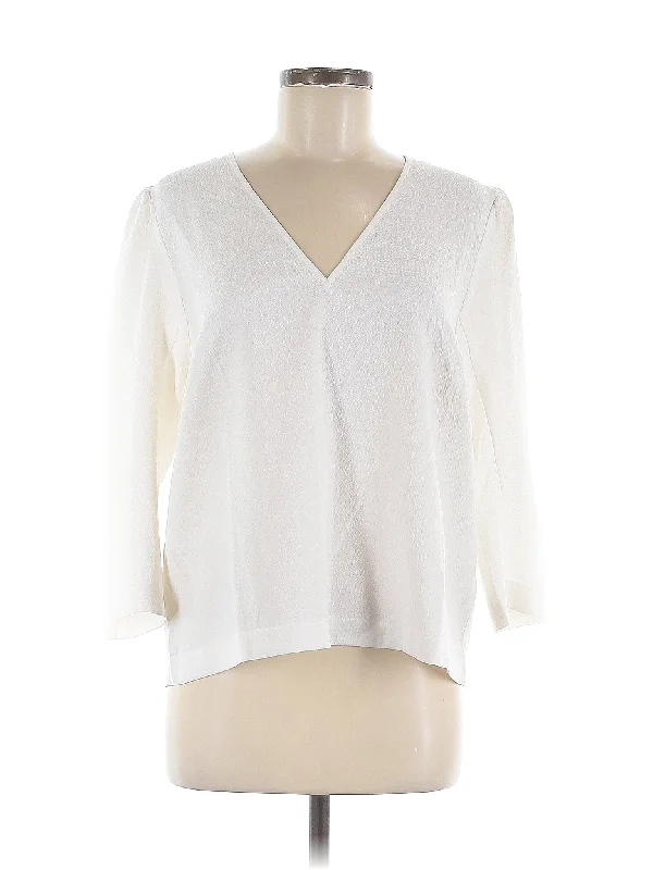 3/4 Sleeve Blouse Silky Draped Blouse