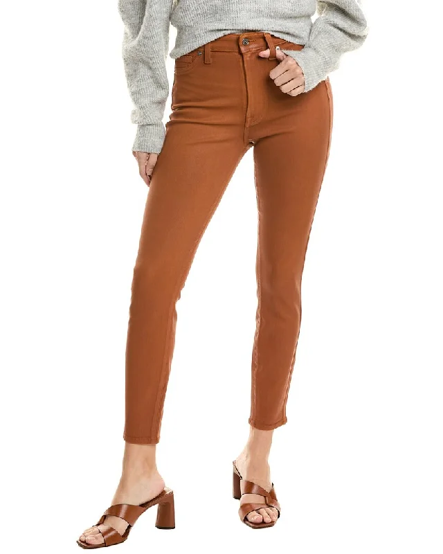 7 For All Mankind High-Waist Chocolate Coated Ankle Skinny Jean Chic Cropped Jeans