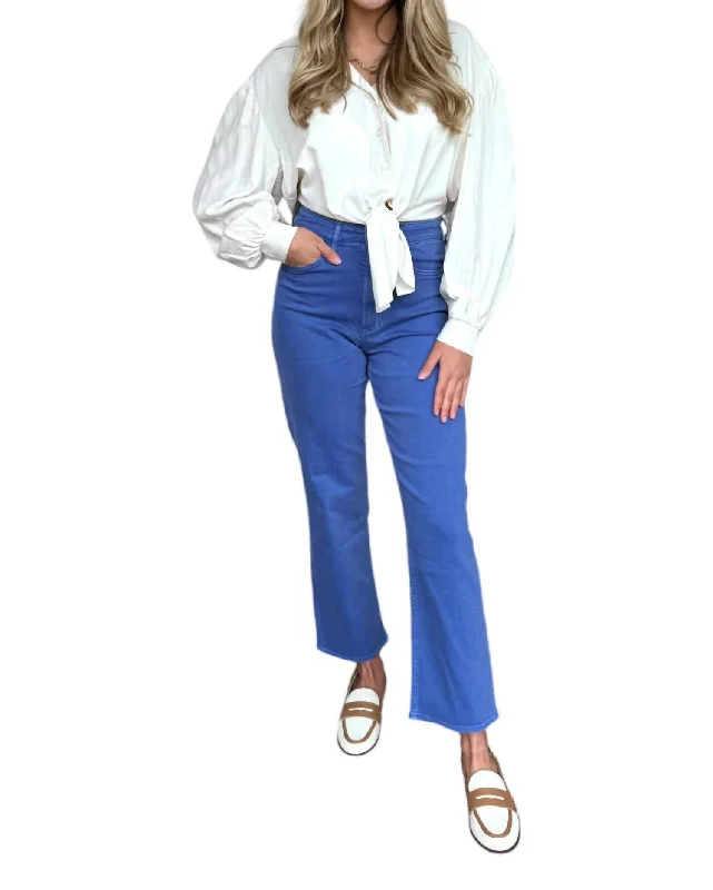 90S Super High Rise Ankle Straight Jeans In Blue Galactic Cobalt Stylish Acid-Wash Jeans 90S Super High Rise Ankle Straight Jeans In Blue Galactic Cobalt Stylish Acid-Wash Jeans