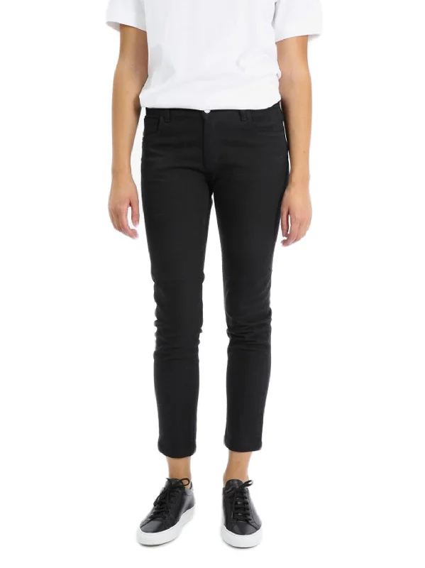 A.P.C. Women's Black Etroit Court Denim Jeans $210 NWT Elegant Raw Hem Jeans