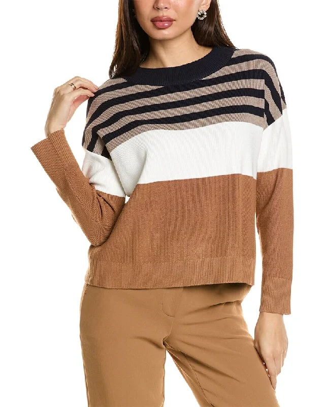 Adrianna Papell Dropped-Shoulder Sweater Tailored Straight A-Line
