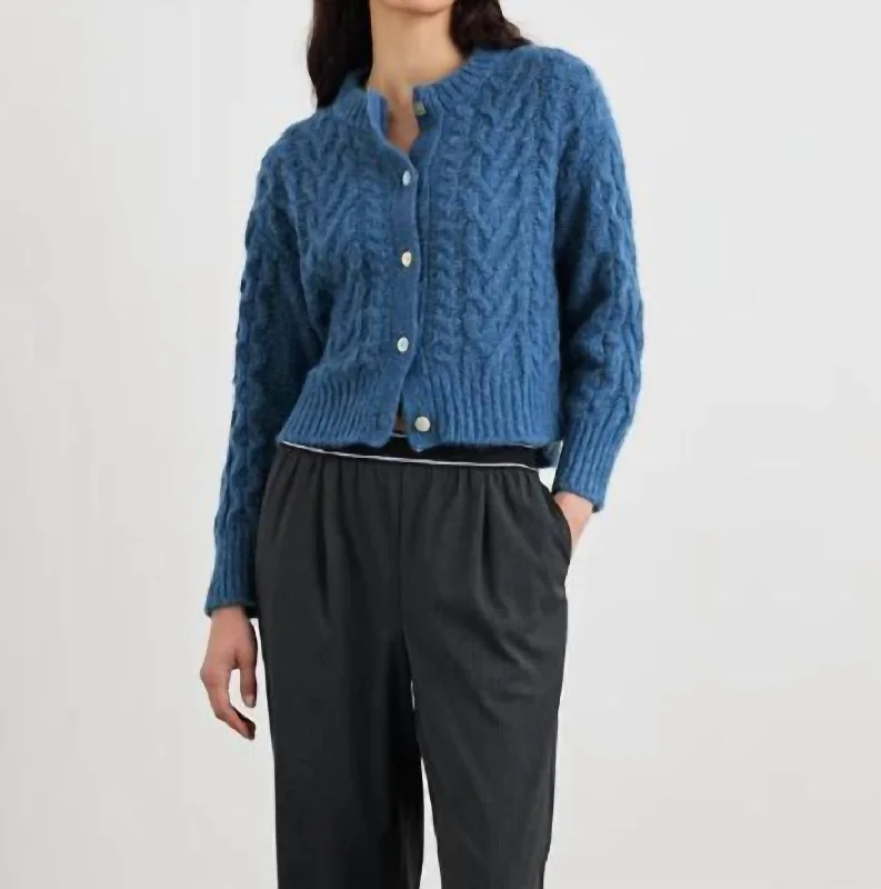 Amelie Sweater In Lake Velvet Chenille Corduroy