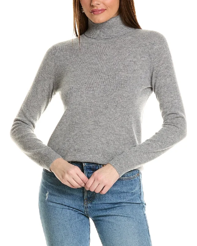 Amicale Cashmere Basic Turtleneck Cashmere Sweater Terry Terry Cloth Terry Knit