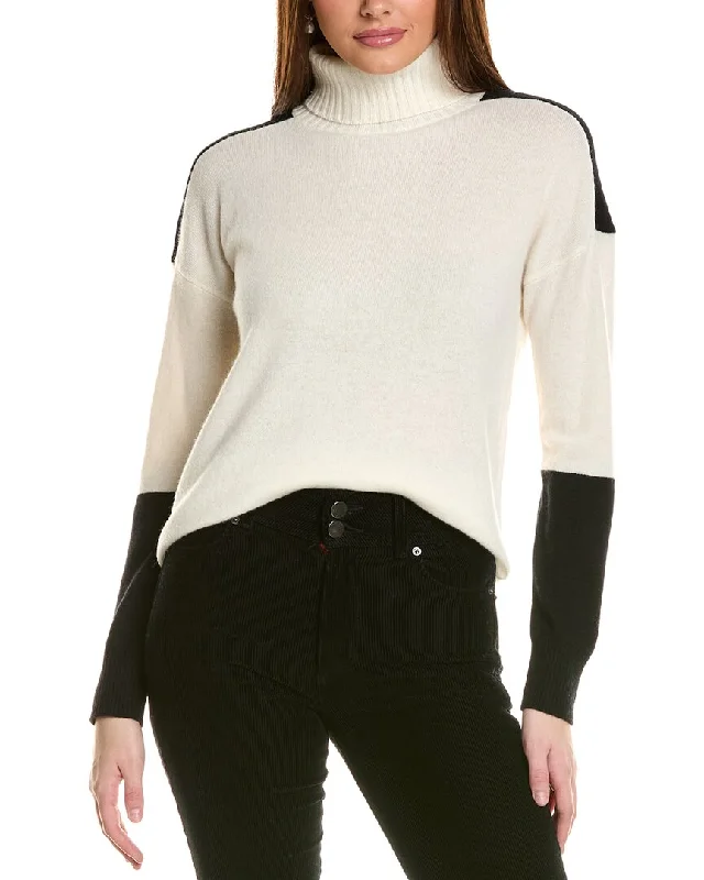 Amicale Cashmere Color Turtleneck Cashmere Sweater Elegant Classic Vintage
