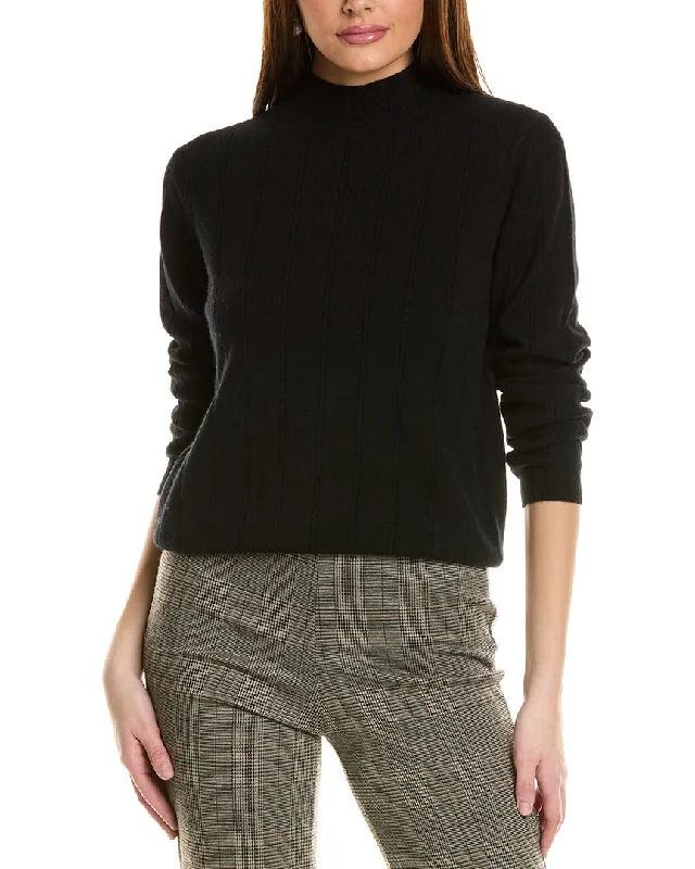 Amicale Cashmere Wide Rib Cashmere Sweater Modern Contemporary Chic