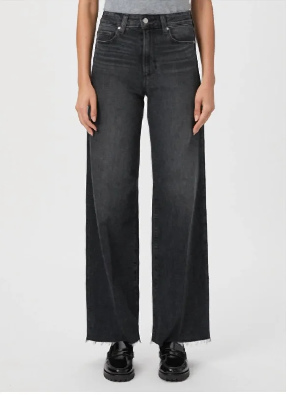 Anessa 31" Wide Leg Jean In Viper Black Distressed Stylish High-Waist Jeans