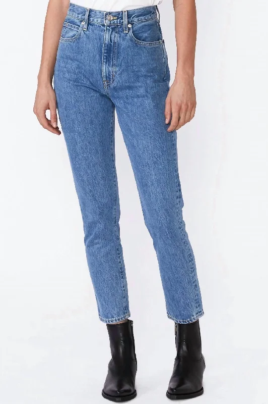Beatnik Ankle Jean In Forever Blue Elegant Raw Hem Jeans
