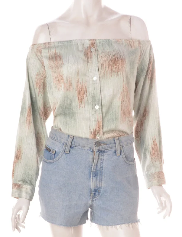 Label Anita Printed off the Shoulder Blouse Chic Off-Shoulder Blouse