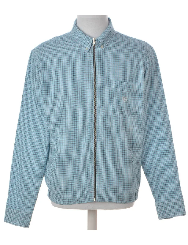 Label Checked Summer Shacket Classic White Blouse