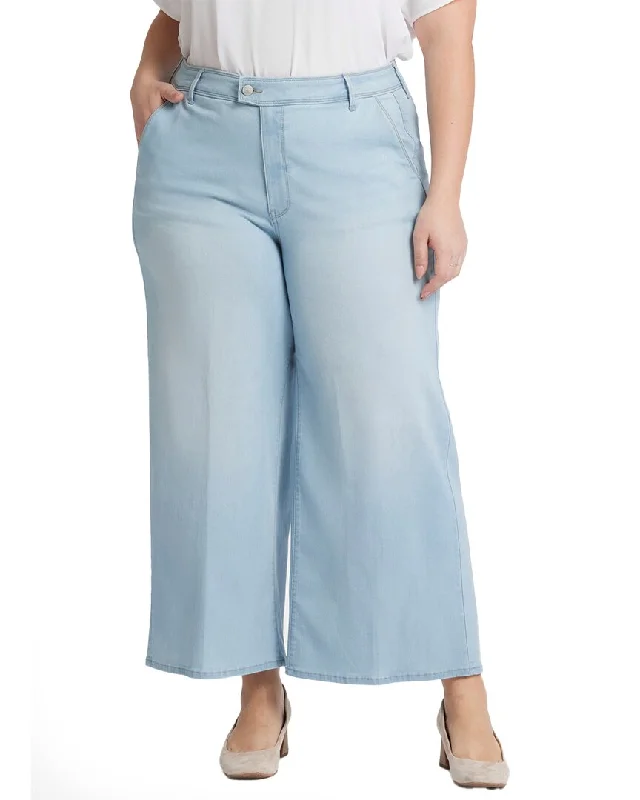 Nydj Mona Oceanfront Wide Leg Jean Stylish Acid-Wash Jeans