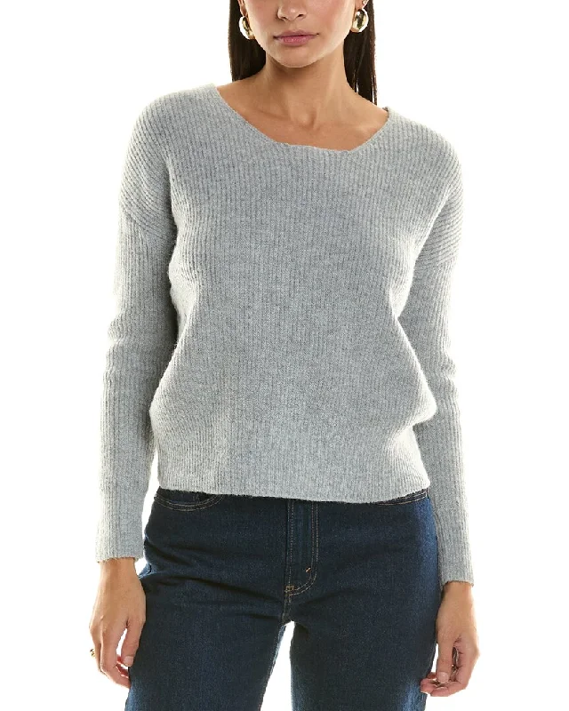 Bishop + Young Corey Twist Back Sweater Satin Blend Silk Blend Wool Blend