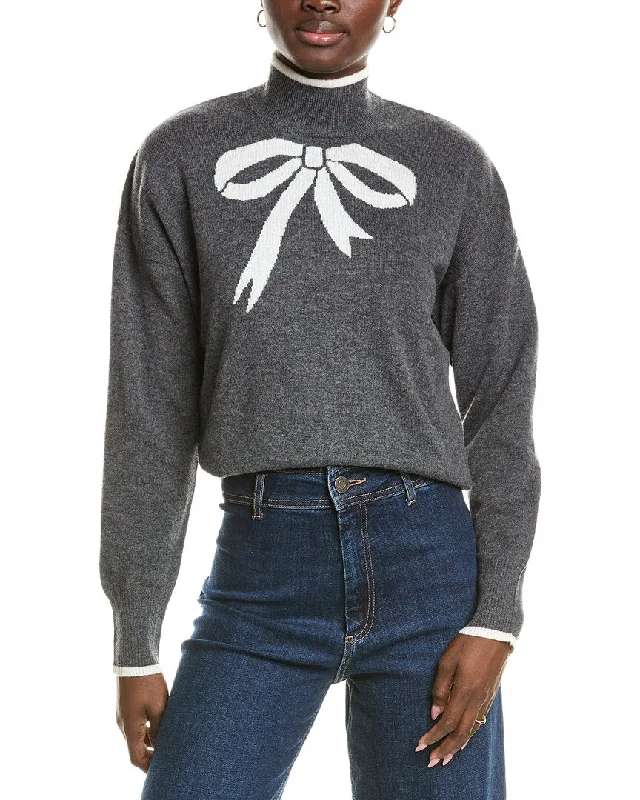 Brodie Cashmere Wool & Cashmere-Blend Lurex Bow Mock Neck Jumper Velvet Chenille Corduroy Brodie Cashmere Wool & Cashmere-Blend Lurex Bow Mock Neck Jumper Velvet Chenille Corduroy