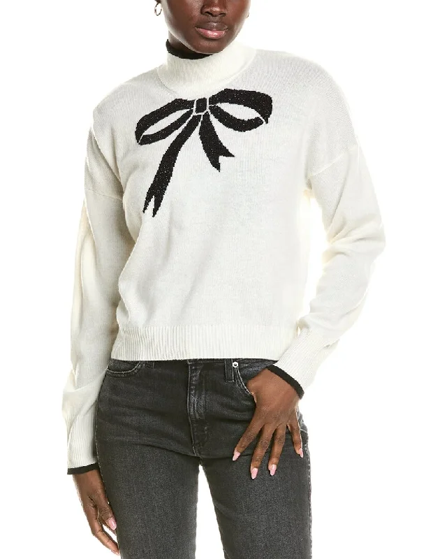Brodie Cashmere Wool & Cashmere-Blend Lurex Bow Mock Neck Jumper Lightweight Heavyweight Midweight Brodie Cashmere Wool & Cashmere-Blend Lurex Bow Mock Neck Jumper Lightweight Heavyweight Midweight