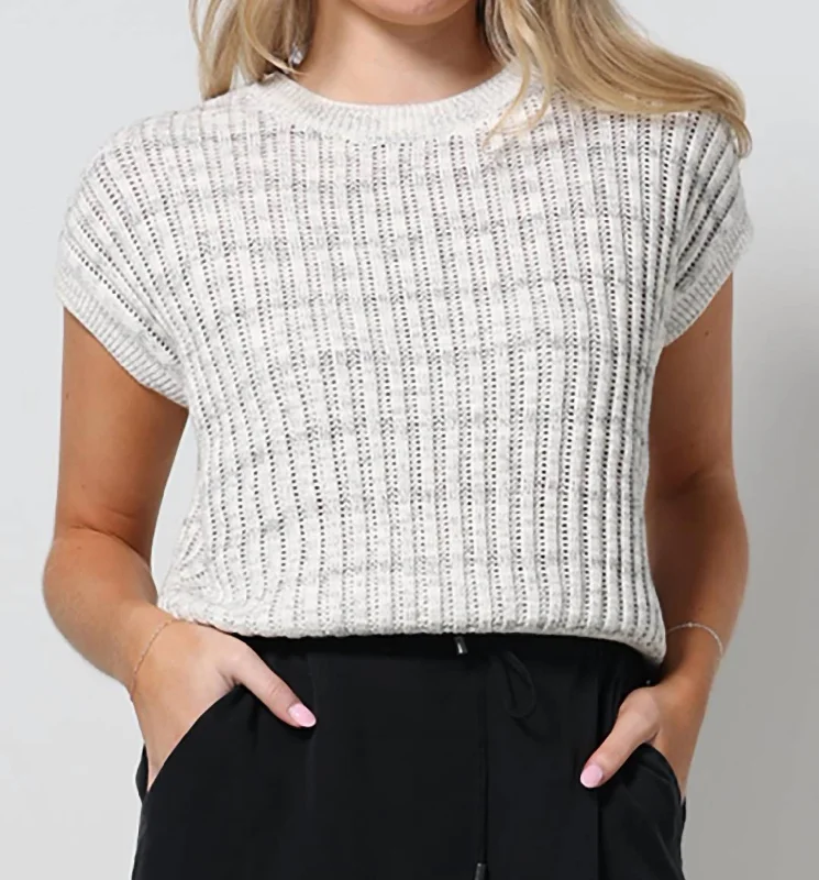 Cap Sleeve Sweater In Heather Grey Soft Cozy Warm