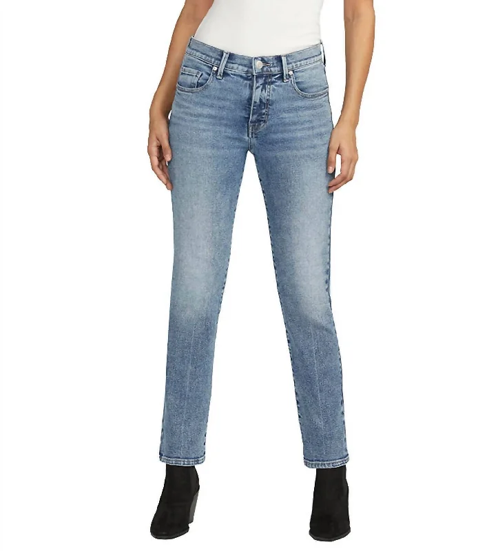 Cassie Slim Fit Mid Rise Jean In Beacon Blue Stylish High-Rise Mom Jeans