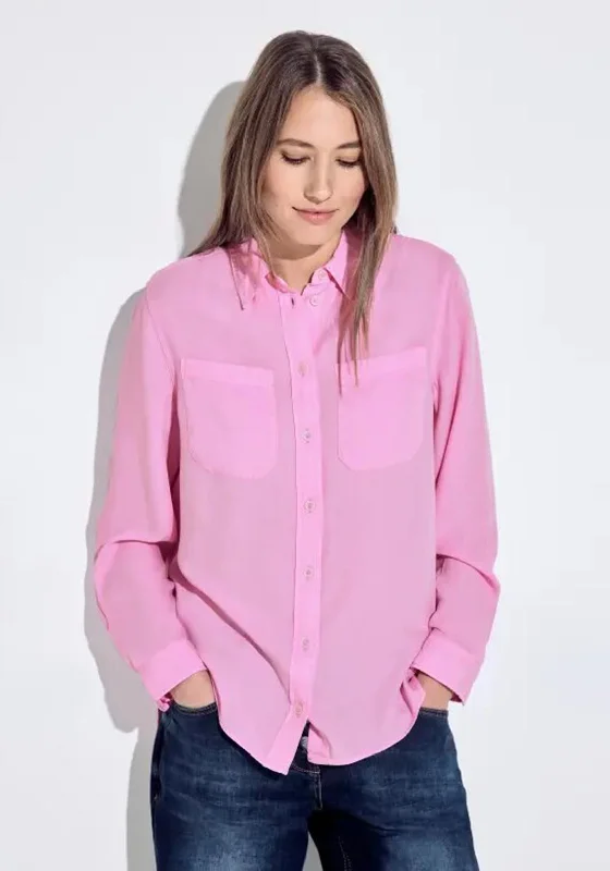 Cecil Chest Pocketed Hem’d Blouse, Tender Rose Stylish Wrap Blouse