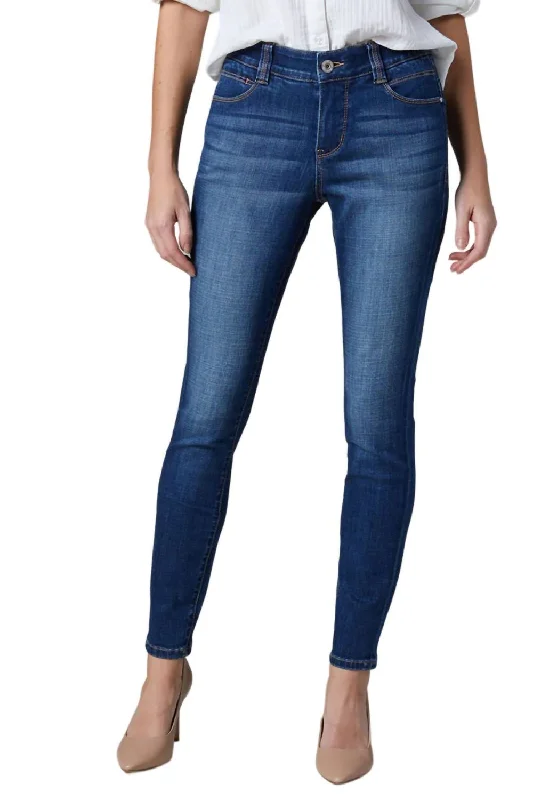 Cecilia Mid Rise Skinny Jean In Thorne Blue Fashionable Distressed Jeans