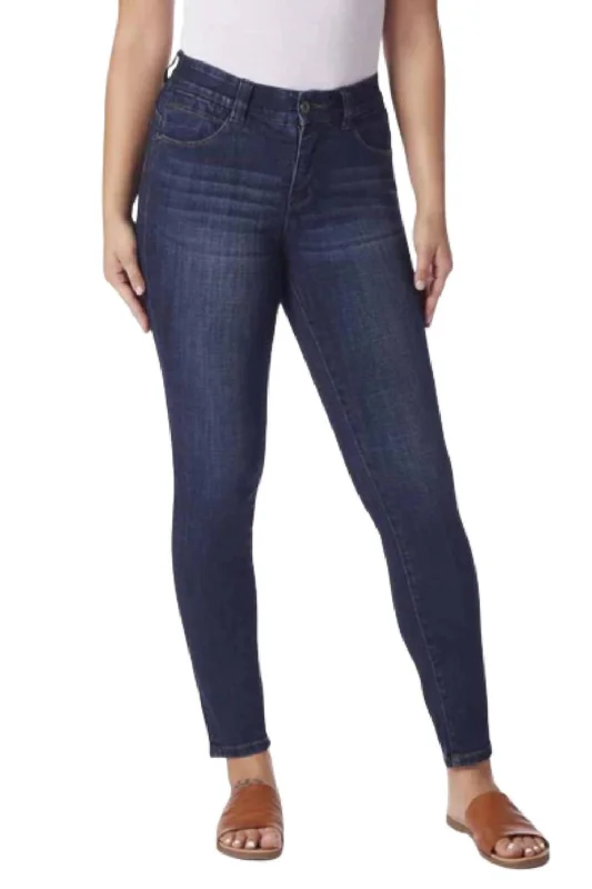 Cecilia Skinny Mid-Rise Jeans In Night Breeze Comfortable Full-Length Denim Jeans