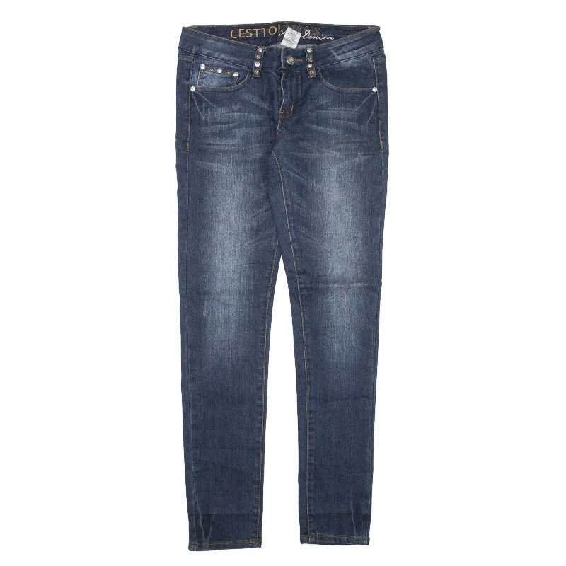 CT Y2K Jeans Blue Denim Slim Skinny Womens W30 L29 Casual Light Wash Jeans