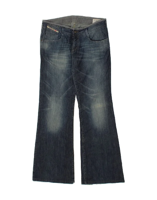 DIESEL Womens Melty Flared Jeans W32 L34  Blue Cotton Chic Dark-Wash Skinny Jeans