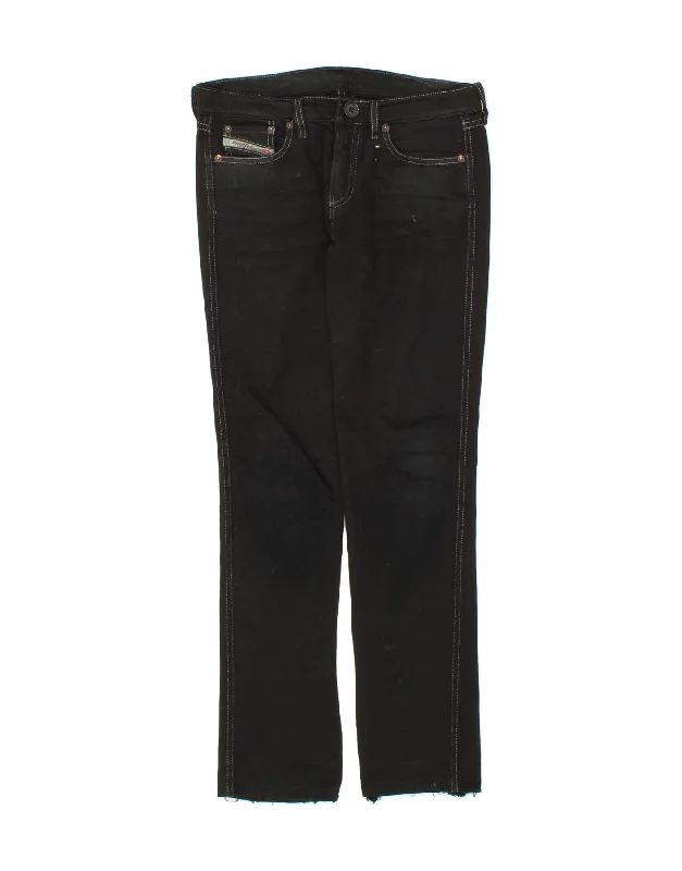 DIESEL Womens Slim Jeans W26 L30 Black Cotton Trendy Cut-Off Denim Shorts