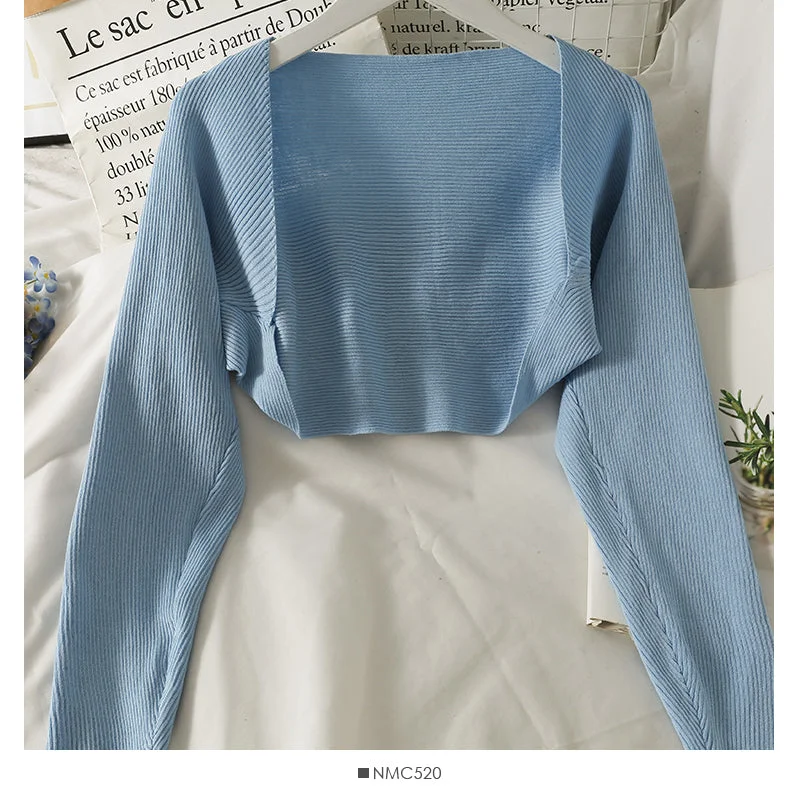 Early autumn Knitted Blouse new French shawl half  1693 Feminine Tie Blouse