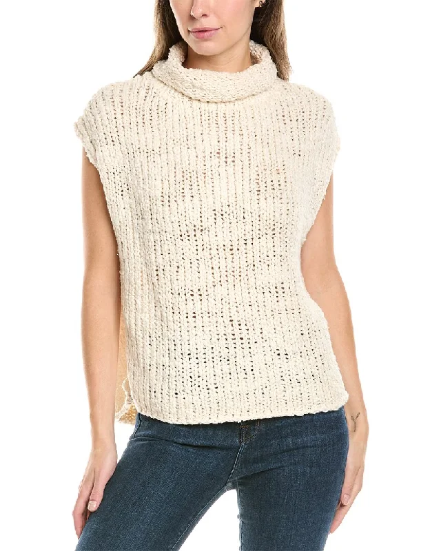 EILEEN FISHER Turtleneck Box Sweater Turtle Neck Boat Neck Asymmetrical Neck