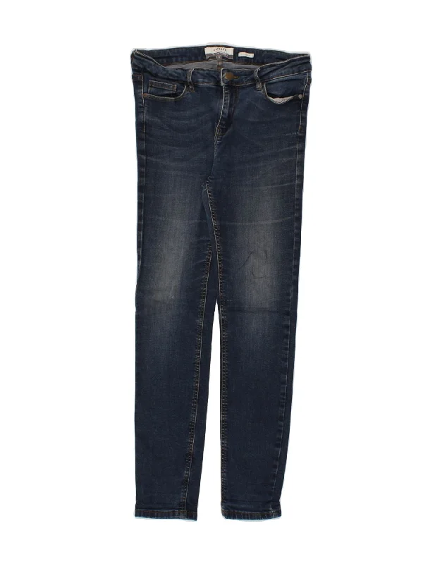 FAT FACE Womens Super Skinny Jeans UK 12 Medium W30 L29  Blue Trendy Paperbag Waist Jeans