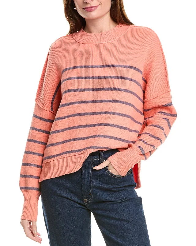FATE Dropped-Shoulder Sweater Chenille Brocade Lace