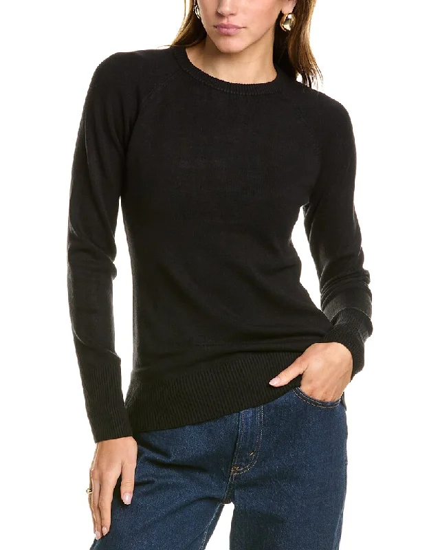 French Connection Babysoft Raglan Sweater Seamless Knitted Crochet