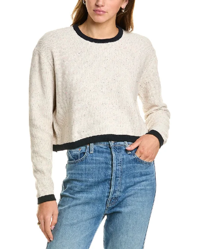 French Connection Mozart New Sweater Mesh Sweater Canvas Denim
