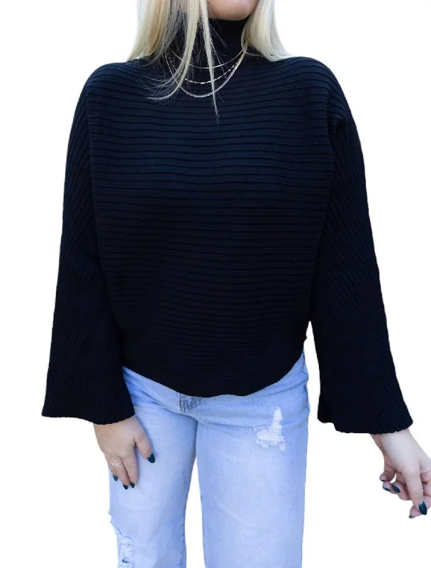 Glorious Day Sweater In Black Transparent Opaque Sheer