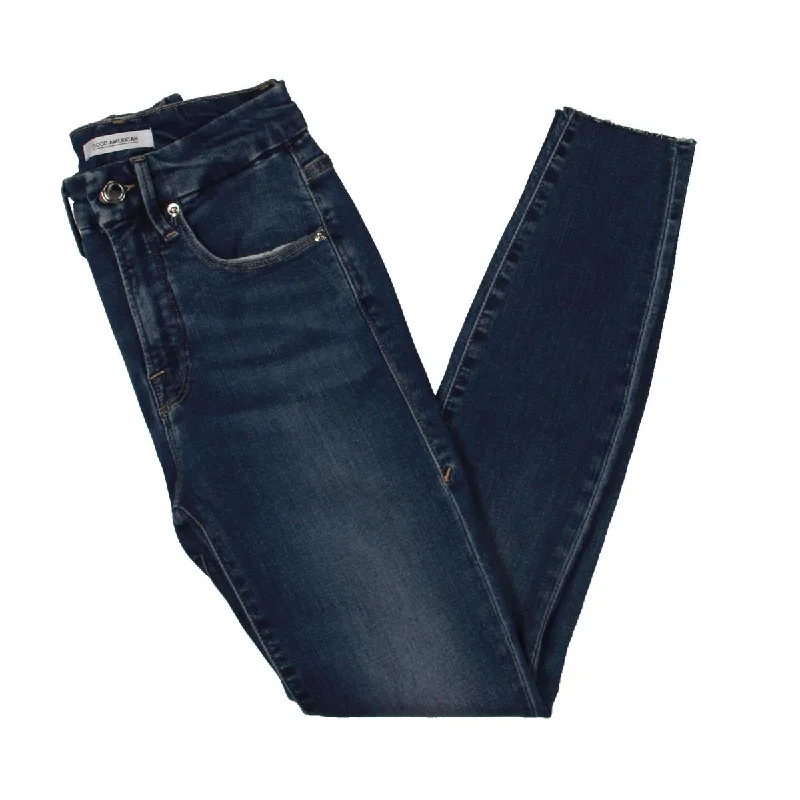 Good American Womens Denim Skinny Jeans Classic Black Denim Jeans