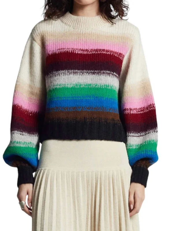 Haley Sweater In Multi Color Elegant Classic Vintage