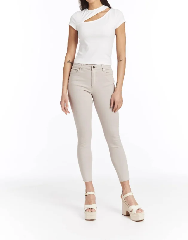 High Rise Color Skinny Jeans In Dove Trendy Classic Fit Jeans