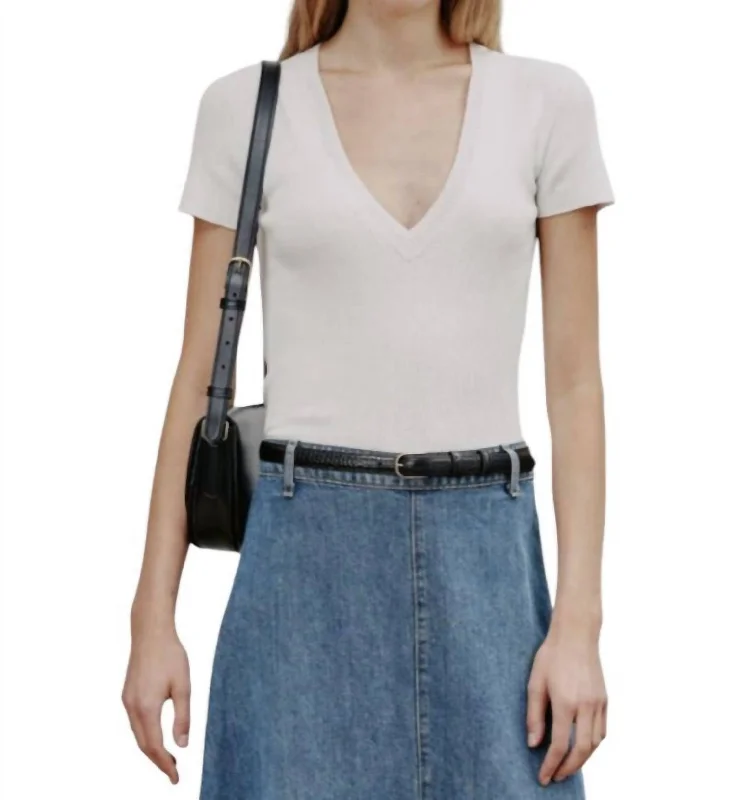 Italia Sweater In Ivory Tailored Straight A-Line