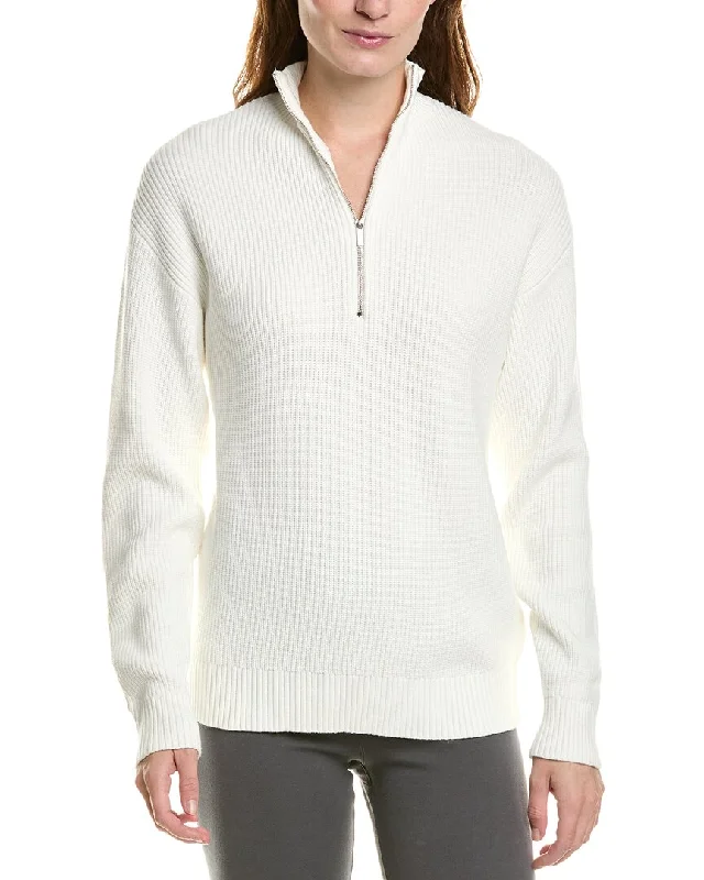 IVL Collective Funnel Neck 1/2-Zip Sweater Zippered Buttoned Snapped
