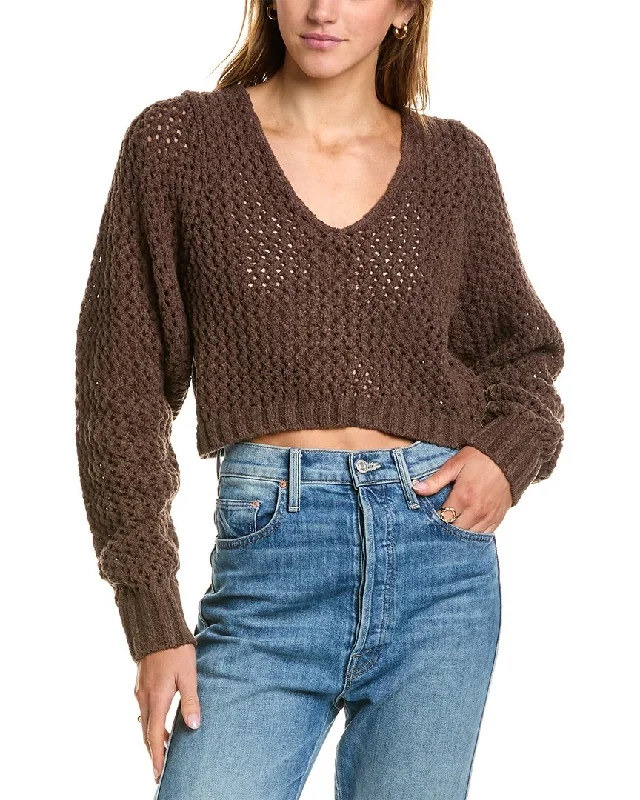 John Elliott Foam Boucle Knit Cropped Sweater Wool Fabric Cashmere Fabric Tweed Fabric