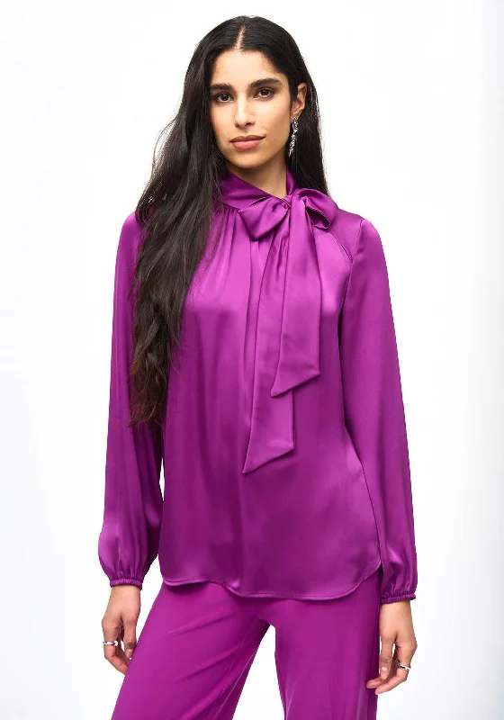 Joseph Ribkoff Knotted High Neck Blouse, Empress Feminine Ruffle Blouse