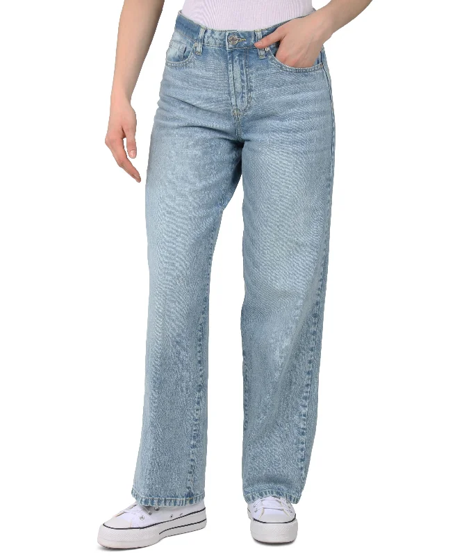 Juniors' Cotton Straight-Leg Jeans Comfortable Stretch Fit Jeans